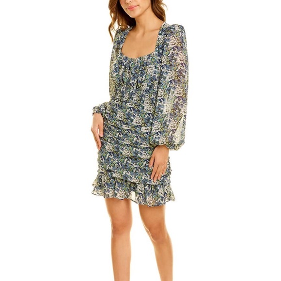 NWOT Astr Navy and Floral Print Mini Dress - Picture 1 of 13